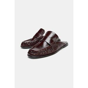 ZARA LEATHER MULE LOAFERS